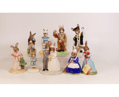 Royal Doulton Bunnykins to include Mother DB189, Princess Beatrice DB47, Colling Off DB3, Clean Sweep DB6, Occasions Love Hea