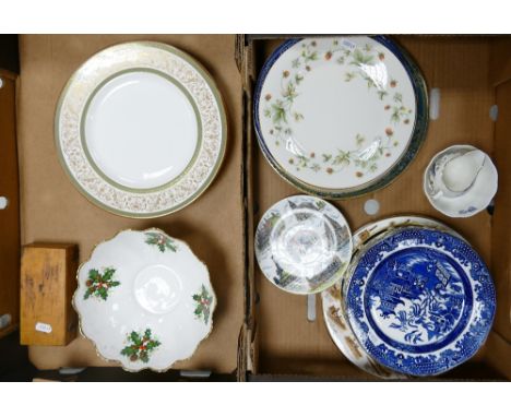 A Mixed Collection of Ceramic Plates to include Six Minton Aragon Dinner Plates, Royal Doulton Strawberry Cream, Aynsley Cott