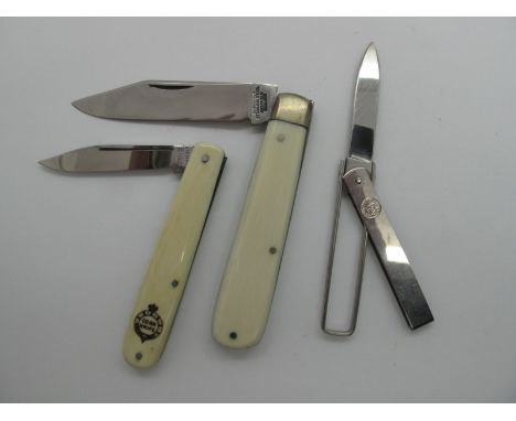 Pocket Knives - G. Ibberson of Sheffield, with faux ivory handle and single bolster, 17cm open; William Rodgers of Sheffield 