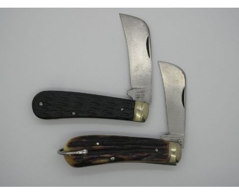Pocket Knives - Humphrey's Radient Sheffield, with polished stag handle, single brass bolster and lanyard ring, 18cm open; H.