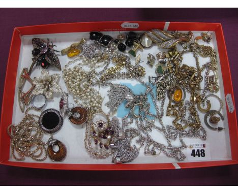 Assorted Costume Jewellery, including chains, band ring made from 1967 half crown coin, brooches, earrings, cufflinks etc. 