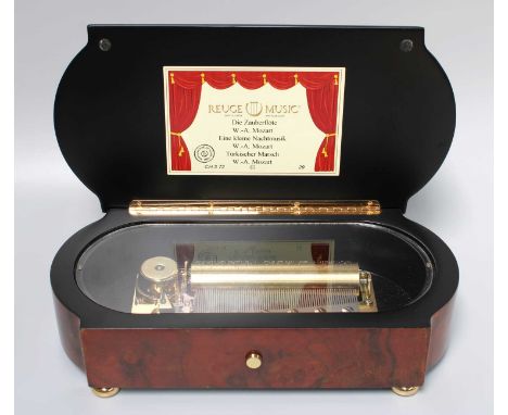 A Reuge Music Sainte-Croix Switzerland Music Box, CH 3.72, playing 3 pieces by Mozart