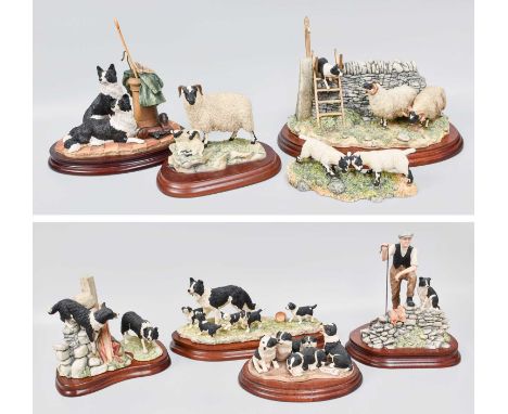 Border Fine Arts Collie Models Including 'Time for Reflection', 'Bob and Sweep', Element of Surprise', etc. (two trays)All mo