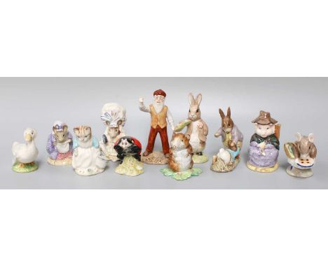 Beswick and Royal Albert Beatrix Potter Figures Including, 'Mother Ladybird' (11)