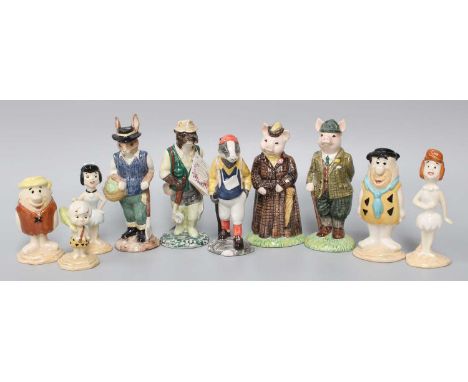 Beswick Flinstone Limited Edition Figures, together with five English Country Folk animal figures (10)