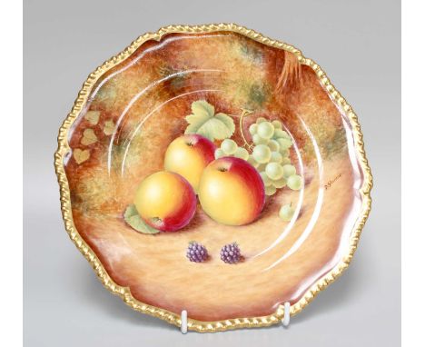 A Royal Worcester Fruit Painted Plate, signed D Shinnie, 27cm diameterOne or two very mild paint scratches to the painted suf