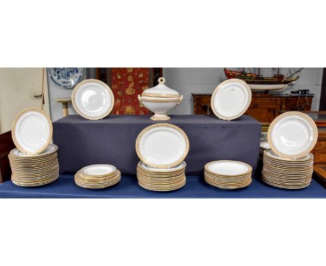 A Part Royal Worcester Dinner Service, with gilt borders, impressed marks (qty)