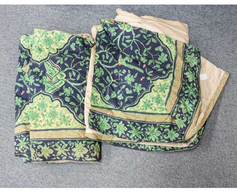 A Pair of Warners Curtains, in the porcelain de chine paperwork*from the Tradewinds collection*