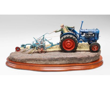 Border Fine Arts 'At the Vintage' (Fordson E27N Tractor), model No. B0517 by Ray Ayres, limited edition 1533/2000, on wood ba