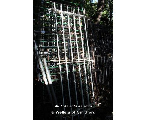 TWO MODERN CAST IRON TALL RAILING SECTIONS, EACH 2330 HIGH