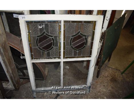 LARGE LEADLIGHT SASH WINDOW PANEL, 760 X 1030