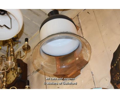 SIMPLE LIGHT FITTING WITH FROSTED GLASS SHADE