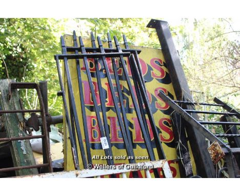 TWO TALL CAST IRON RAILING SECTIONS, 2400 HIGH