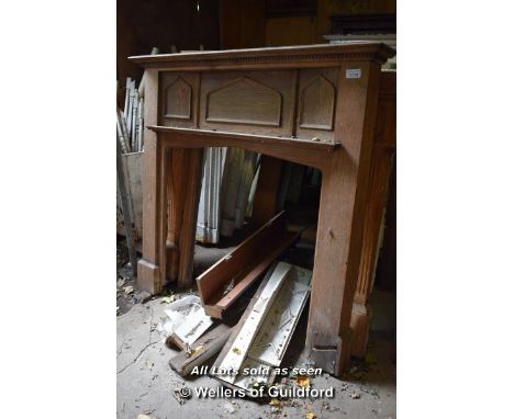 LARGE PINE FIRE SURROUND WITH CURVED MANTEL, 1550 X 200 X 1500