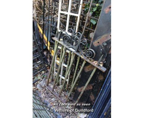 TWO SPIKED TOP CAST IRON RAILING SECTIONS
