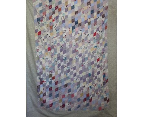 Late 19th Century Diamond Patchwork Cover, incorporating printed cotton images of Queen Victoria at her Jubilee in 1887, and 