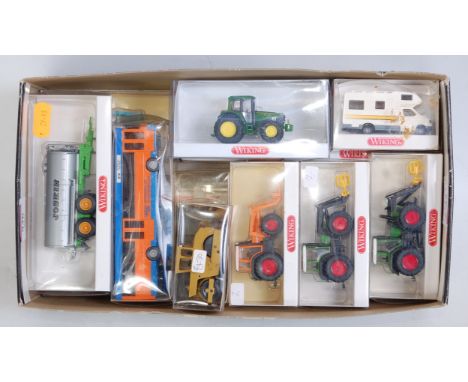 Approx 16 Wiking H0 scale road vehicles including tractors, commercial vehicles etc (M or NM)(BE-M)