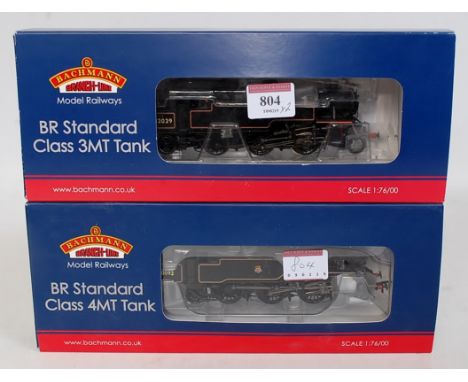 Bachmann 31-975 BR lined black standard class 3 tank engine (M-BM) and 32-359A BR lined black standard class 4 tank engine (M