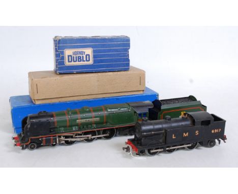 Two Hornby-Dublo 3-rail locos: EDL12 Duchess of Montrose &amp; tender, matt, some corrosion to smoke deflectors and paint chi