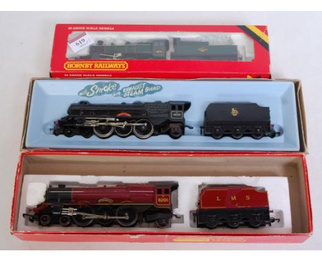 Hornby R852 BR lined green Ivatt 2-6-0 engine and tender (G-BG), R050 BR gloss plain black 'Princess Victoria' engine and ten