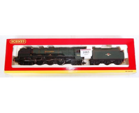 A Hornby R2782XS BR lined green "City of Sheffield" engine and tender DCC fitted but sound chip removed (VG/BG)