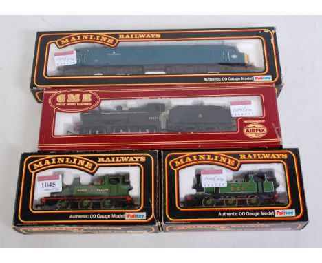 GMR (Airfix) BR black Fowler 0-6-0 engine and tender (NM-BNM) Mainline Railways 37-051 BR blue class 45 diesel locomotive "Th