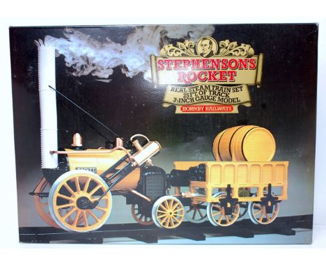 A Hornby Stephensons Rocket, 3½" gauge train set comprising Stephensons Rocket locomotive and tender, various track, all hous