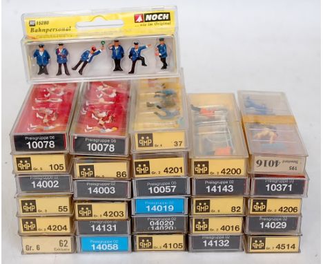 36 boxed sets of Preiser and Faller H0 figures etc, not checked, together with 4 Bachmann Scenecraft 00 sets (NM-BNM)