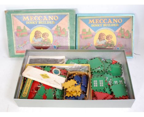 Dinky Builder outfits No.0 (repro box and label), No.1 complete with manual (BF) with substantial selection of mainly pre-war
