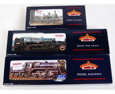 A Bachmann class 4MT standard class tank engine, some weathering in associated box (A?F), standard class 4MT engine and tende