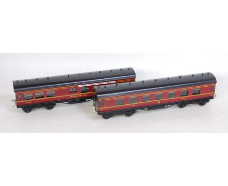 2 x Ace Trains maroon LMS 'Merseyside Express' bogie coaches including 1st/3rd no. 4195 &amp; a Restaurant Car no. 4799 both 
