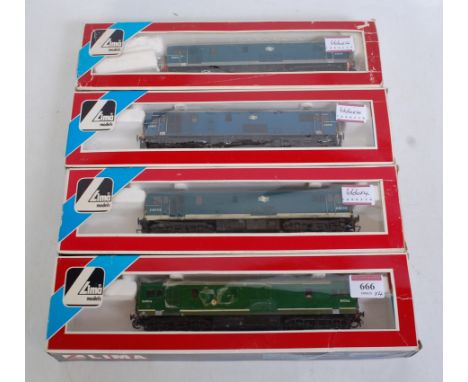 4 Lima class 73 Electro-diesel locomotives repainted, renumbered and detail added, E6004 BR Brunswick green scale couplings (