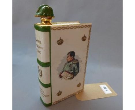A Limoges porcelain flask, for Napoleon Camus cognac, in the form of a book, numbered 602 