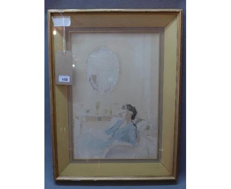John Stanton ward, a watercolour portrait of Virginia Graham, 47x30cm 