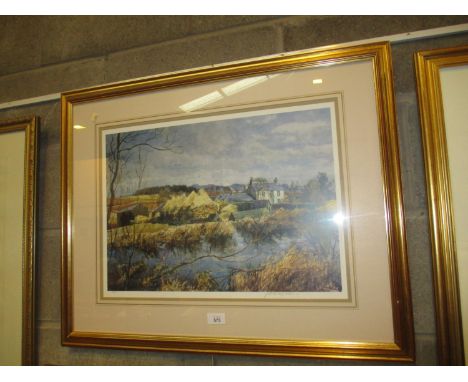 James McIntosh Patrick Signed Print Haystack and Farm 300/350 