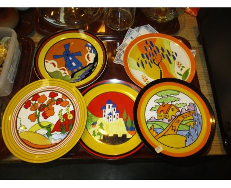Five Wedgwood Plates - The Bizarre World of Clarice Cliff 