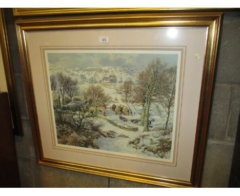 James McIntosh Patrick Signed Print Winter Farm Scene 165/850 