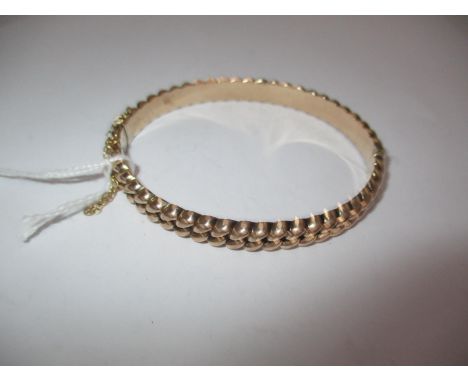 9ct Gold Rope Twist Effect Bangle, 11.05g 