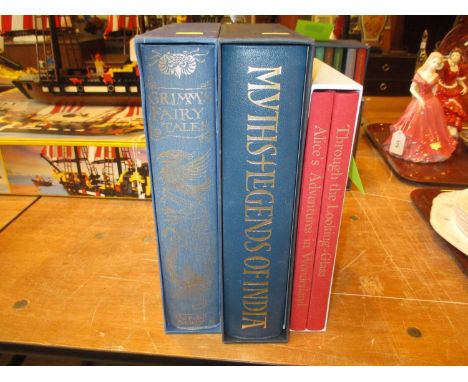 Folio Society Grimms Fairy Tales, Myths &amp; Legends of India, Alice's Adventures in Wonderland and Through The Looking Glas