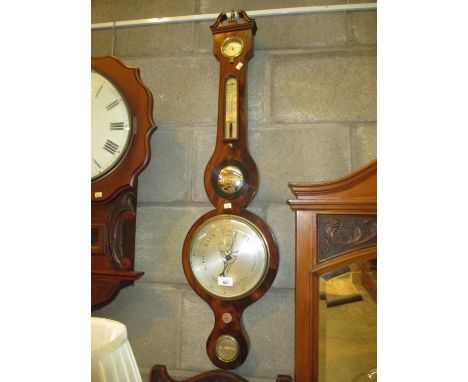 Mahogany Case Banjo Barometer by King Chippenham 