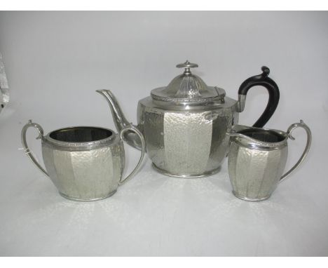 Civic Hammered Pewter 3 Piece Tea Service 