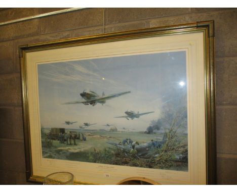 Frank Wootton Signed Print Aldertag 15 August 1940, Signed by Royal Air Force Pilots Battle of Britain, 1283/1500 