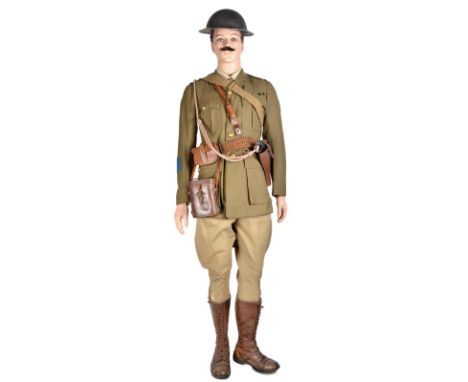 A uniform exhibit, comprising: a mannequin dressed as an officer of the Prince of Wales Own West Yorkshire Regiment, complete