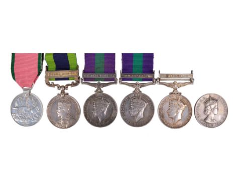 A small collection of medals, comprising: Turkish Crimea, British issue, later suspension (NO 42. CORPL P. MEADE. 1ST DRGN GD