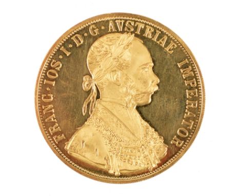 Austria, gold 4 ducat, 1915 (restrike), light surface abrasion, otherwise about as struck.