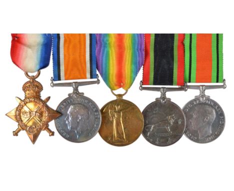 Five medal to Corporal Philip Joseph Corbyn, Royal Sussex Regiment, Machine Gun Corps and Home Guard: 1914-15 Star (1939 PTE.