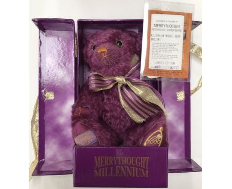 Merrythought: A boxed Merrythought Millennium Bear limited edition with certificate in original box. Good condition. Please s