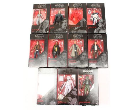 Star Wars: A collection of eleven Star Wars Black Series boxed figures to comprise: Rey (Jedi Training) 44, Kylo Ren 45, Elit