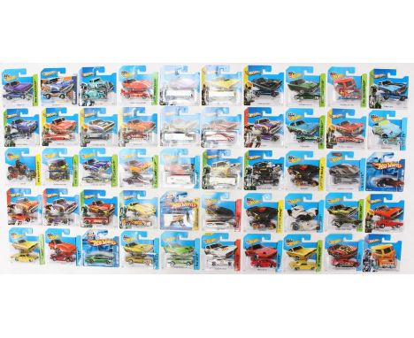 Hot Wheels: A collection of 50 Hot Wheels short card vehicles to include: Workshop, City, Race, Off-Road, First Editions, and
