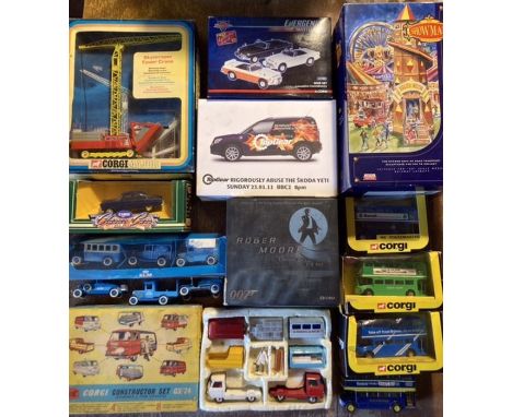 Diecast: A collection of assorted diecast vehicles, to include Corgi Tower Crane, boxed, 007 Roger Moore Aston Martin, boxed,